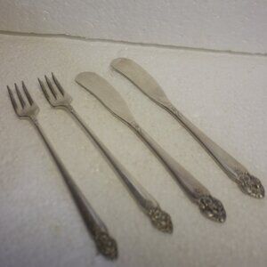 Vintage Prestige Plate 2 Each Cocktail Forks and Butter Knives